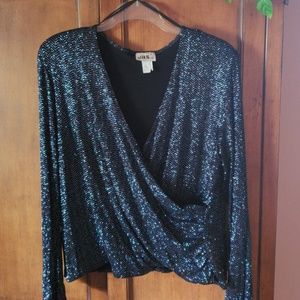 Holiday wrap style top